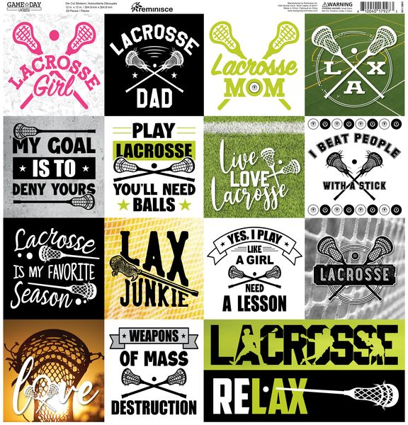 Lacrosse 12x12 Sticker