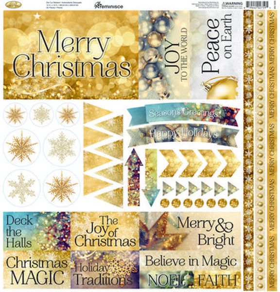 Gold Christmas 12x12 Elements Sticker