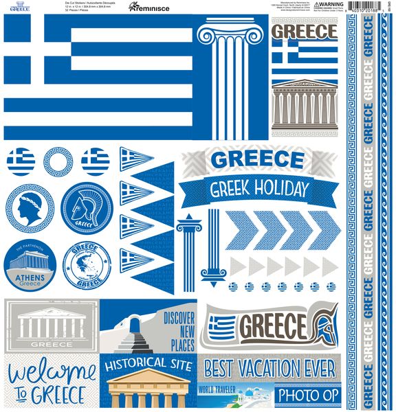 Greece 12x12 Sticker