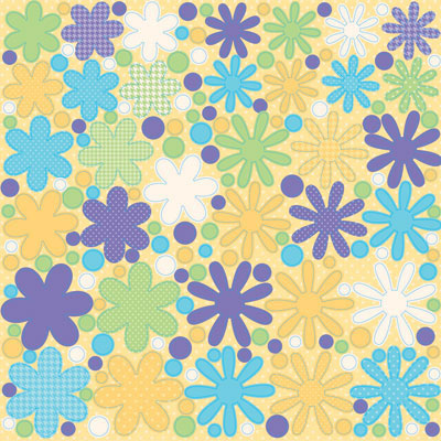 Happy Easter 12x12 Flowers Stickers
