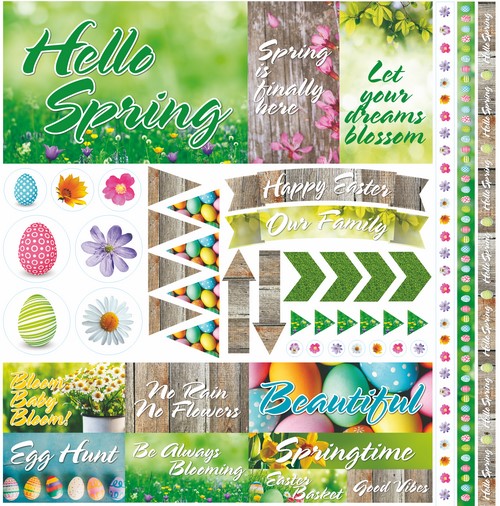 Hello Spring 12x12 Elements Sticker