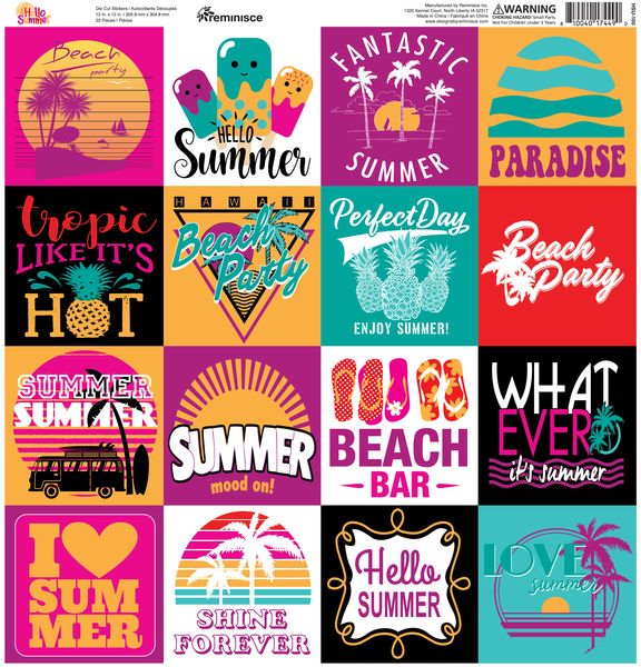 Hello Summer 12x12 Custom Sticker