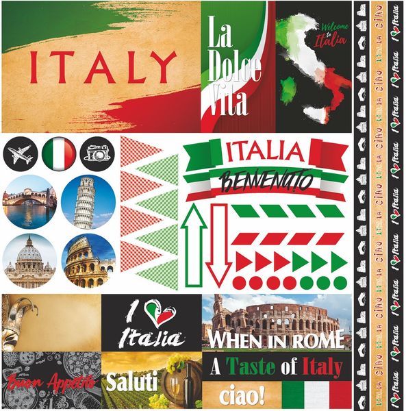 Italia: Italia 12x12 Elements Sticker