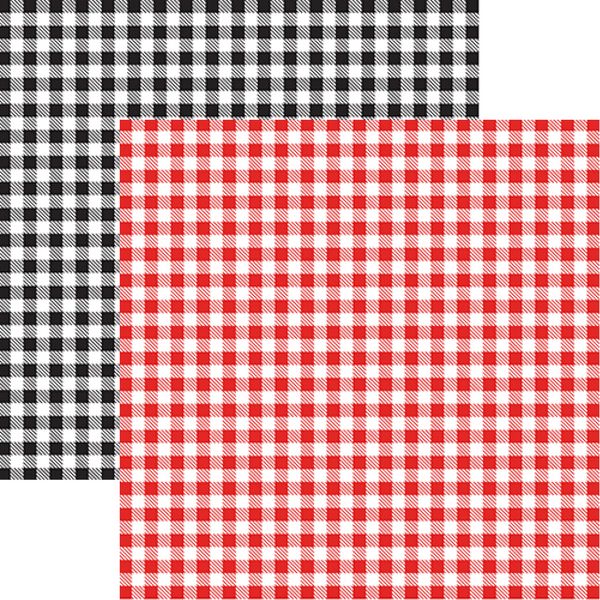 In the Kitchen Collection: Red & Black Gingham Double-Sided Paper