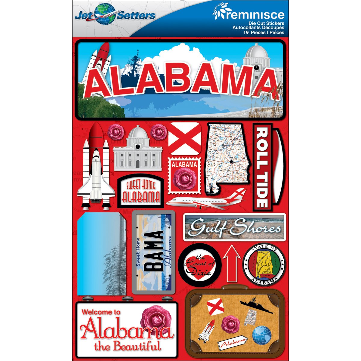 Alabama Jetsetters 3D Stickers