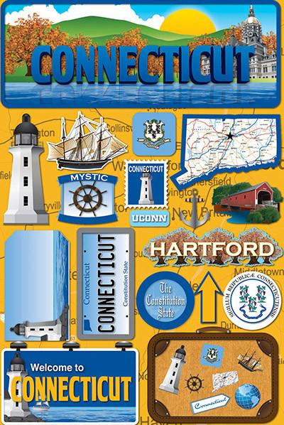 Connecticut Jetsetters 3D Stickers