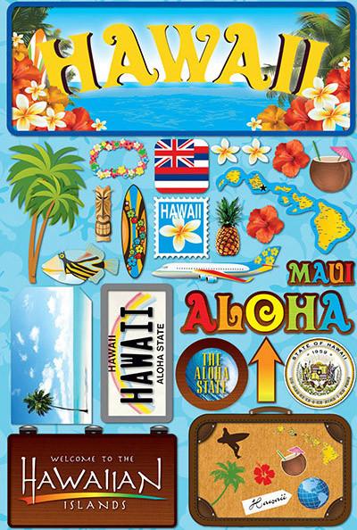 Hawaii Jetsetters 3D Stickers