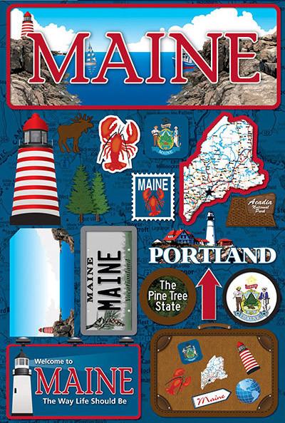 Maine Jetsetters 3D Stickers