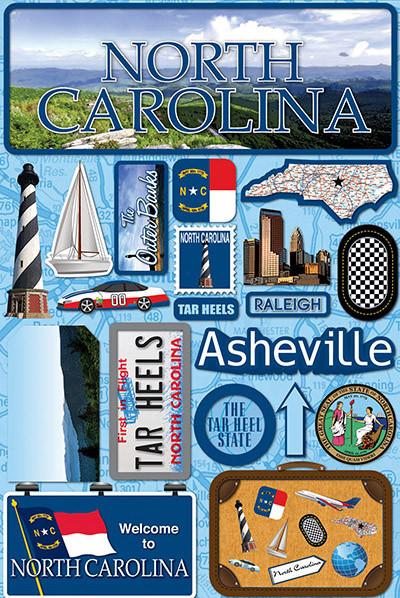 North Carolina Jetsetters 3D Stickers