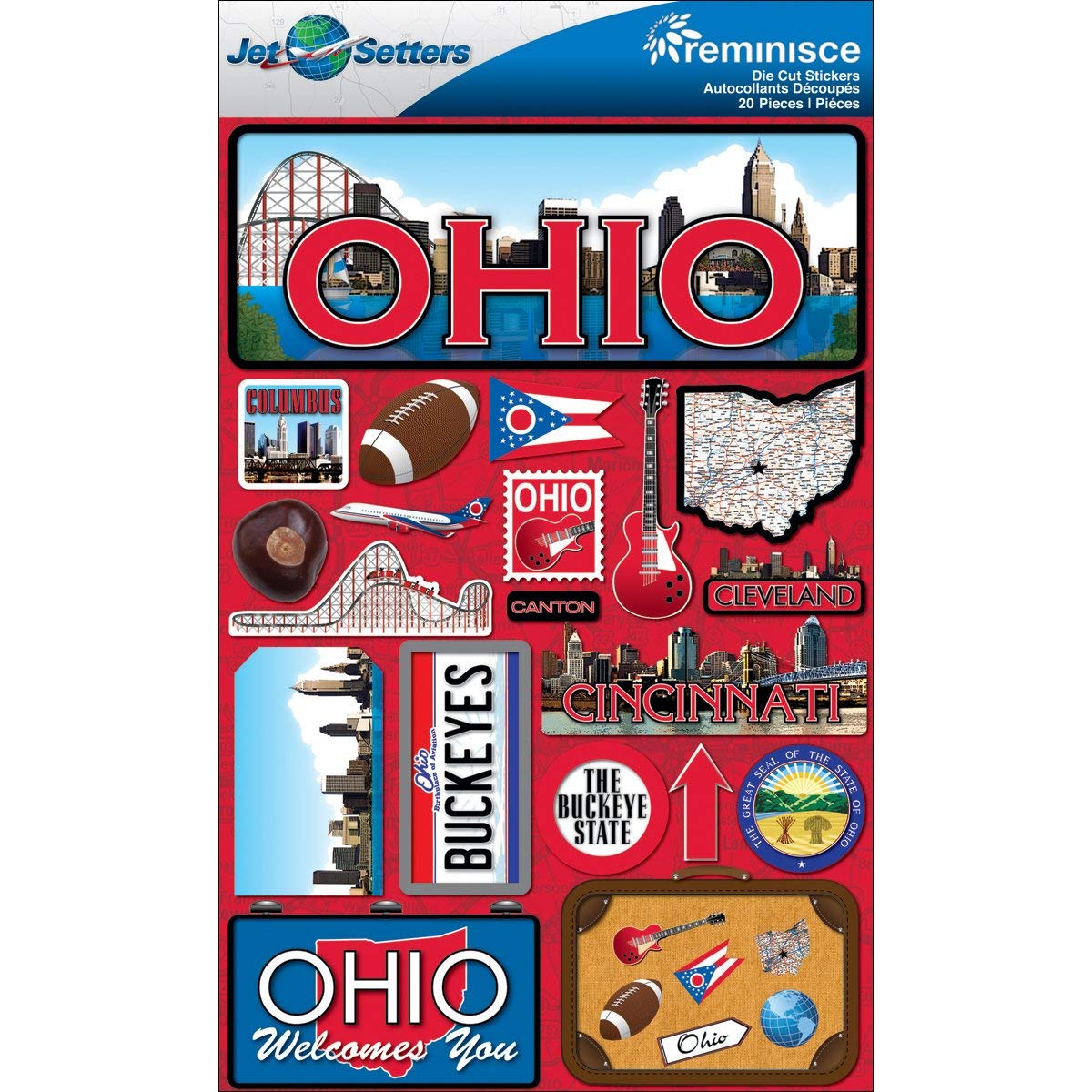 Ohio Jetsetters 3D Stickers