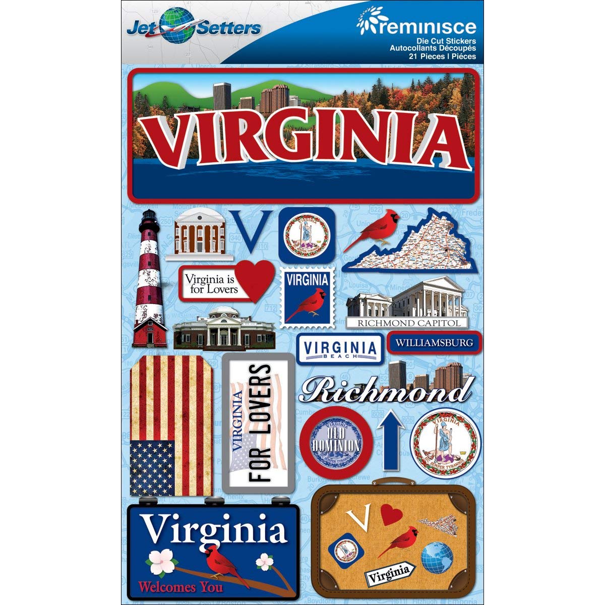 Virginia Jetsetters 3D Stickers