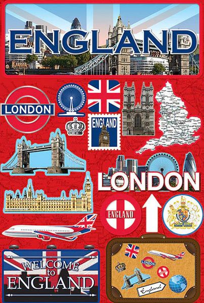 England Jetsetters 3D Stickers