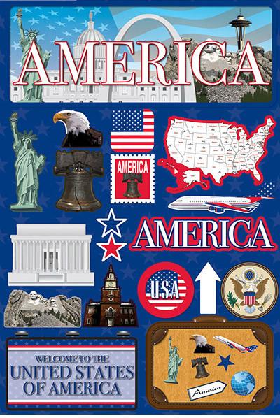 America Jetsetters 3D Stickers
