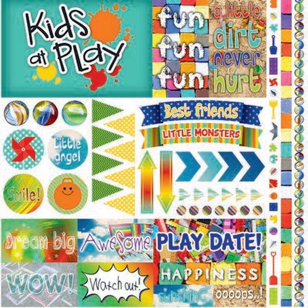 Kids at Play 12x12 Sticker Sheet