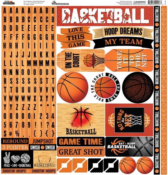Let's Play Basketball 12x12 Custom Sticker