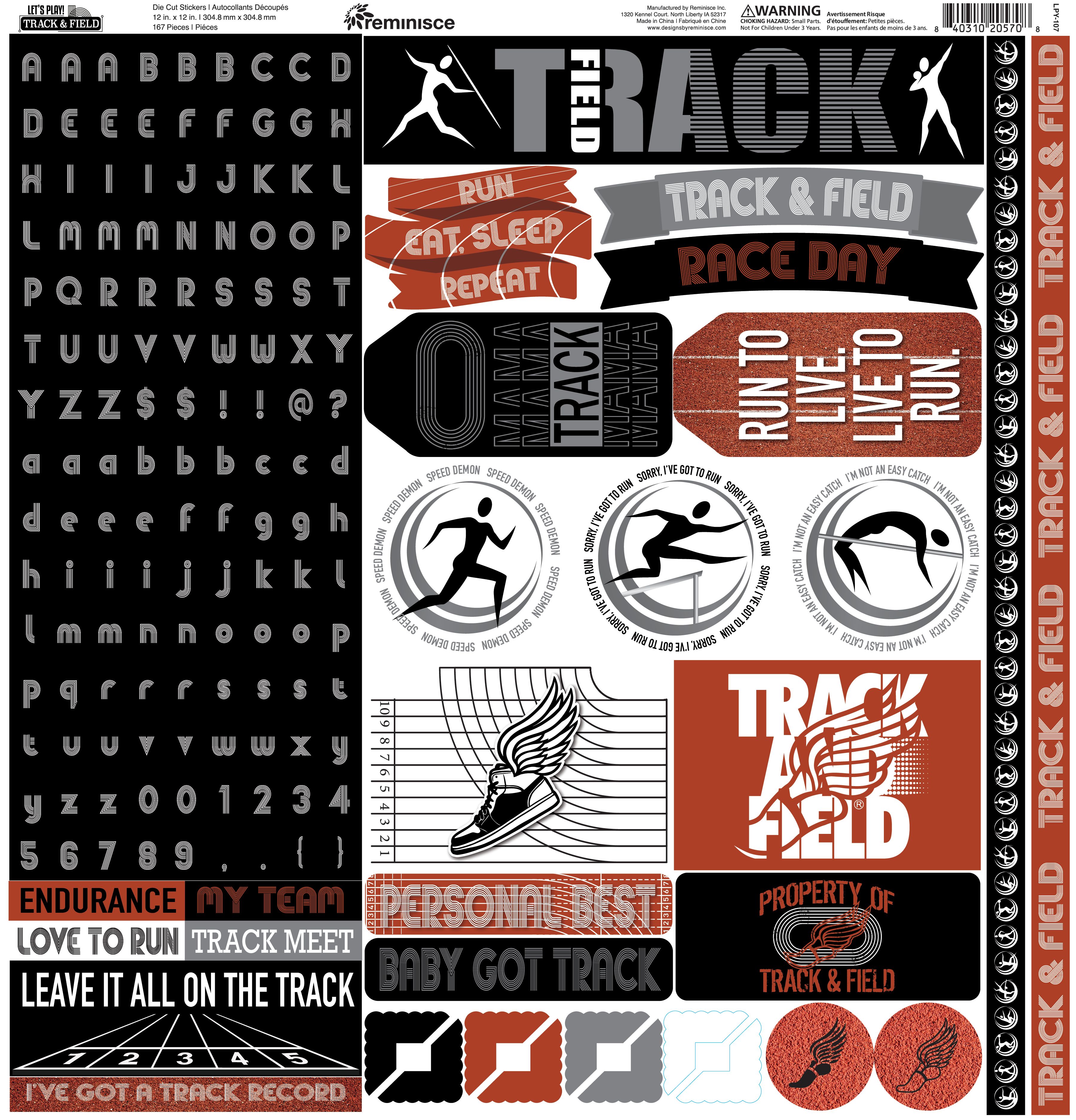 LET'S PLAY! Track and Field 12X12 Sticker