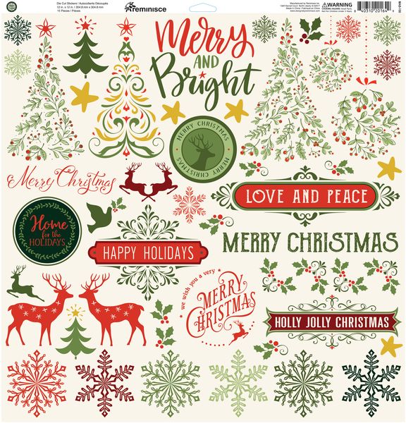 Merry and Bright 12x12 Sticker