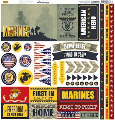 Marines 12x12 Elements Sticker