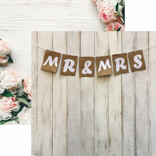 Modern Wedding: Mr & Mrs Scrapbook Paper