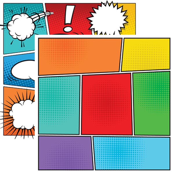 My Super Hero Collection: Comic Book Panel Double-Sided Paper