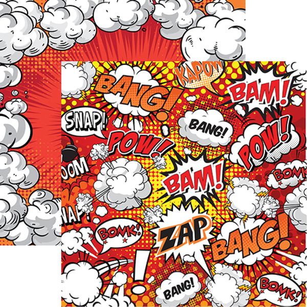 My Super Hero Collection: Super Hero Fight Double-Sided Paper