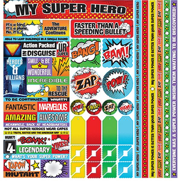 My Super Hero 12x12 Multi Sticker