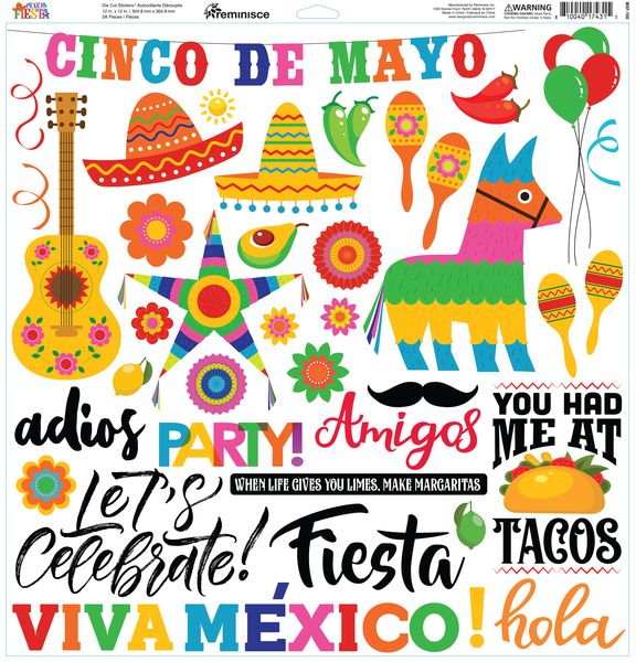 Mexican Fiesta 12x12 Custom Sticker