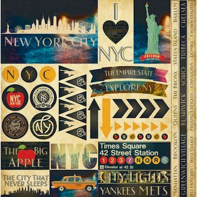 New York 12x12 Sticker