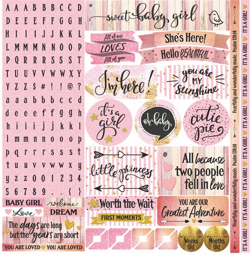 Oh Baby Girl 12x12 Alpha Sticker