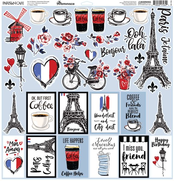 Parisian Cafe 12x12 Custom Sticker