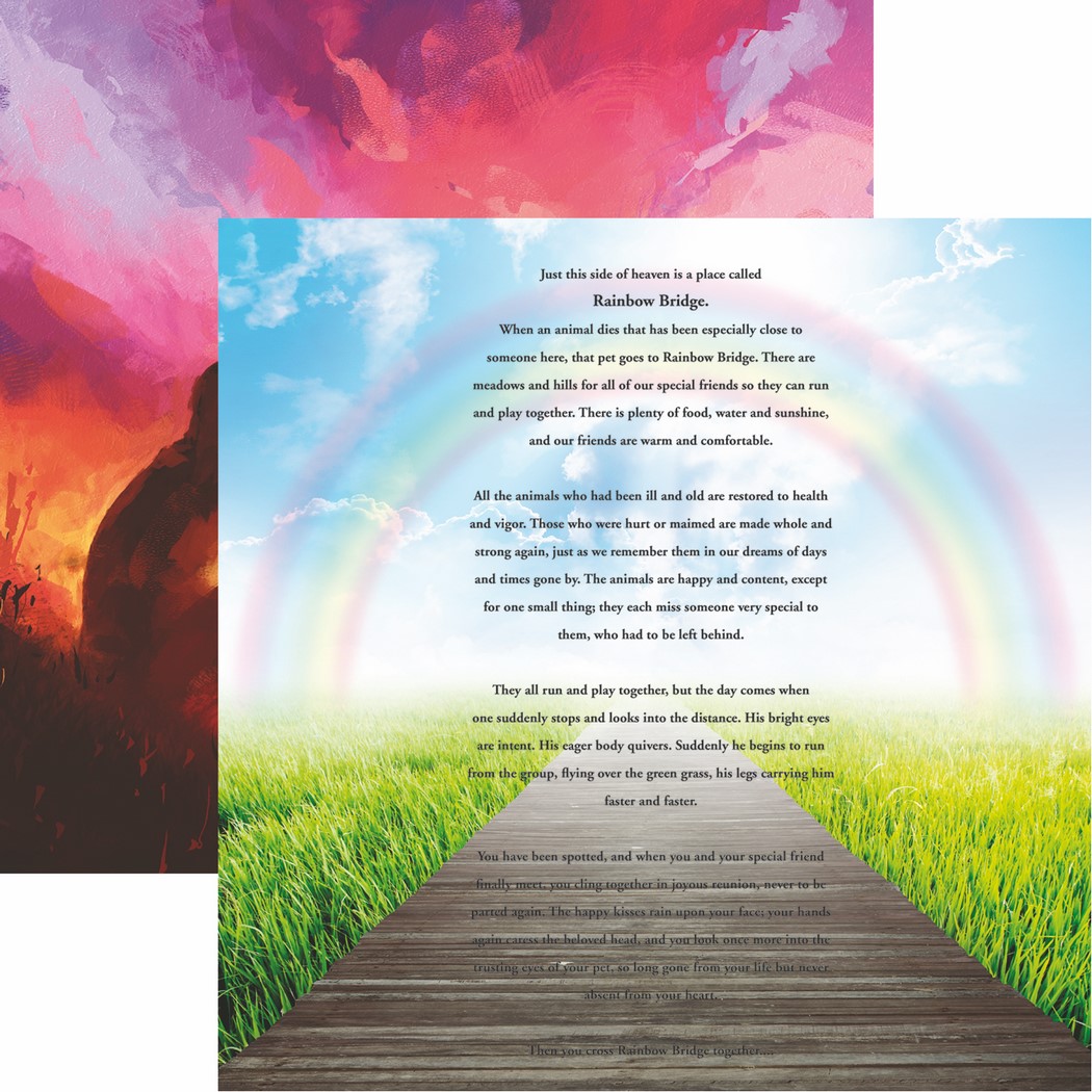 Pawprints On My Heart: Rainbow Bridge Scrapbook Paper