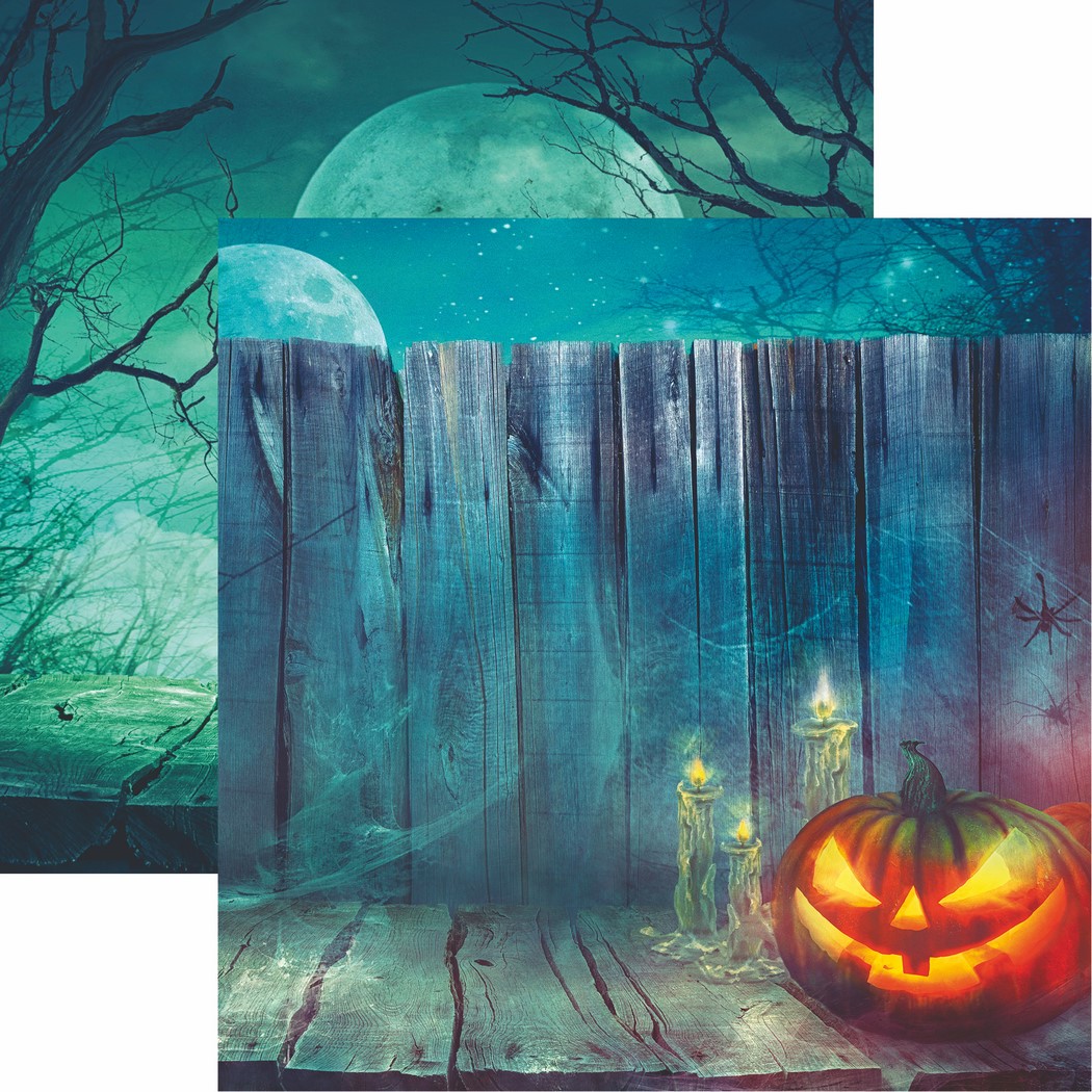 Pumpkin Hallow: Fenced Pumpkin Scrapbook Paper