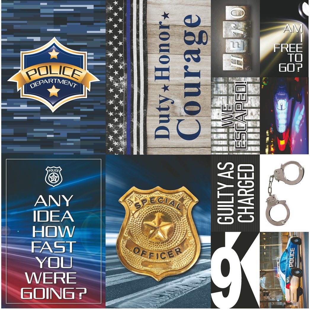 Police 12x12 Poster Sticker