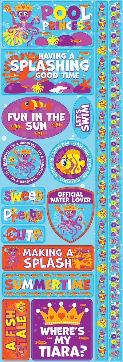 Pool Princess Cardstock Stickers
