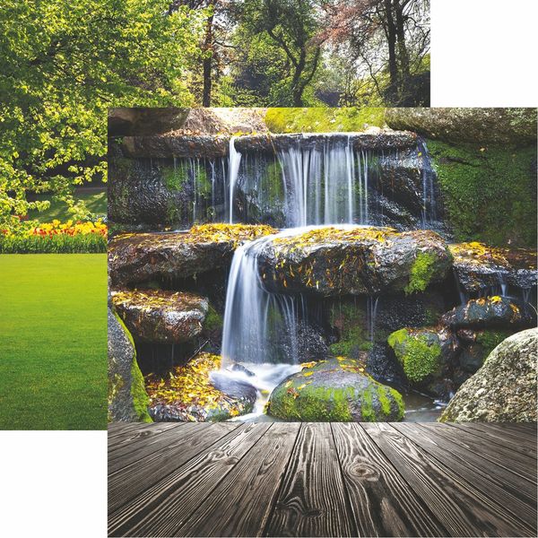 Photo Shoot: Waterfall Landscape Scrapbook Paper