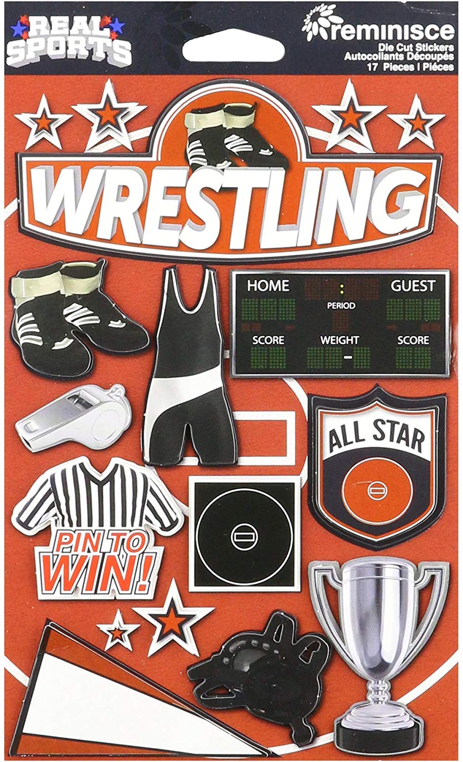 Wrestling 3D Stickers - 767636377035