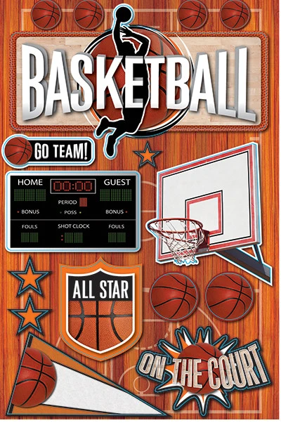 Real Sports 3D Basketball Stickers