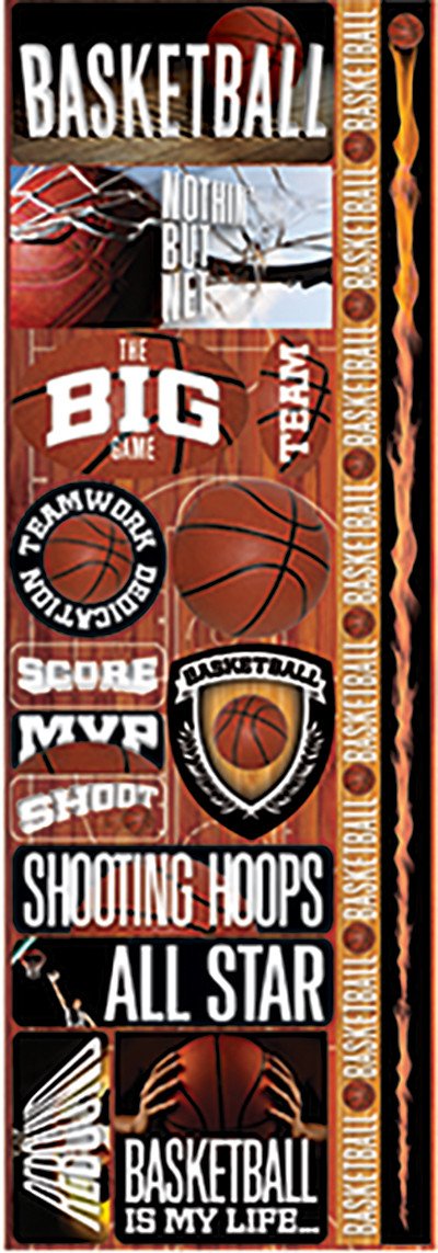 Real Sports Basketball Cardstock Stickers