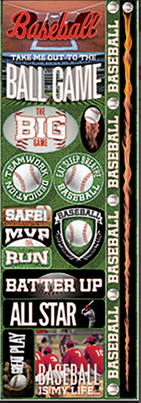 Real Sports Baseball Cardstock Stickers