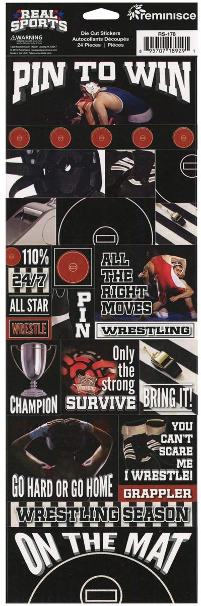 Real Sports Wrestling Cardstock Stickers