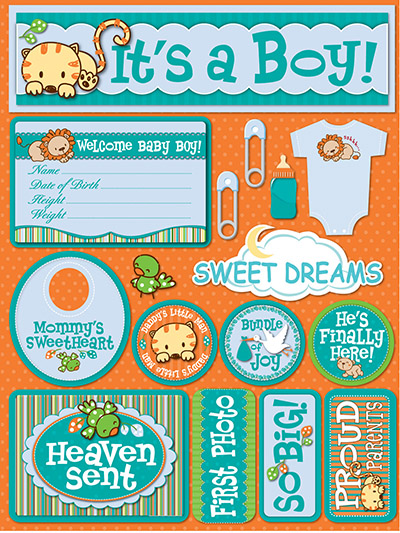 Signature Series 3 - It's A Boy Stickers