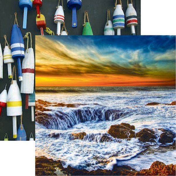 Rocky Shores: Thor's Well Scrapbook Paper