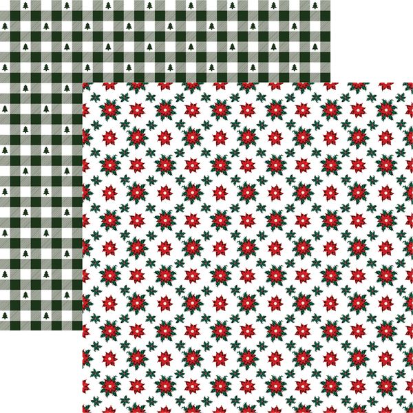 Rustic Christmas: Plaid Poinsettia DS Paper
