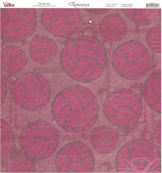 Sports Chick: Call Me Ace Volleyball Scrapbook Paper