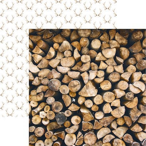 Scandinavian Woodland: Stacked Logs Paper
