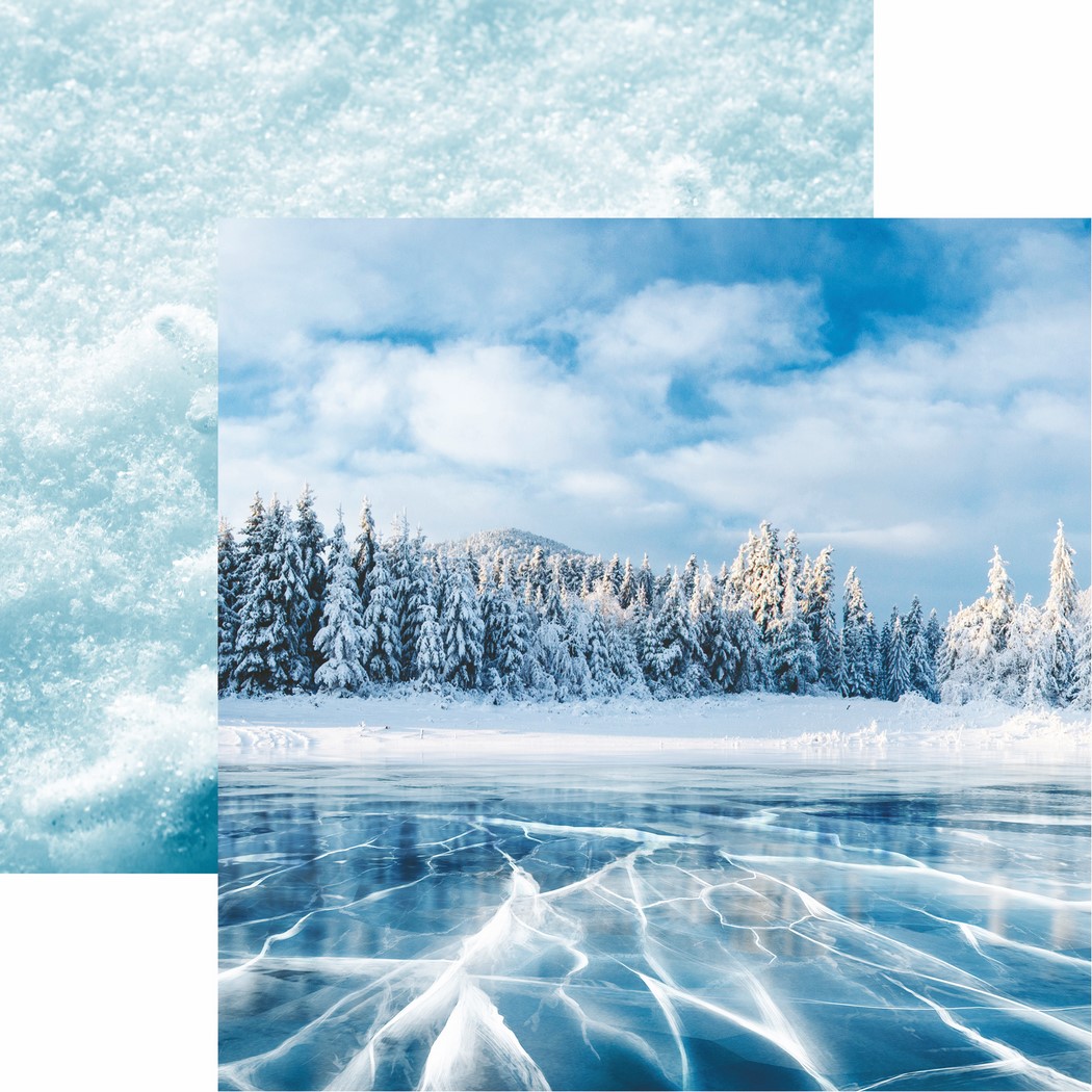Snow Day: Blue Ice Scrapbook Paper