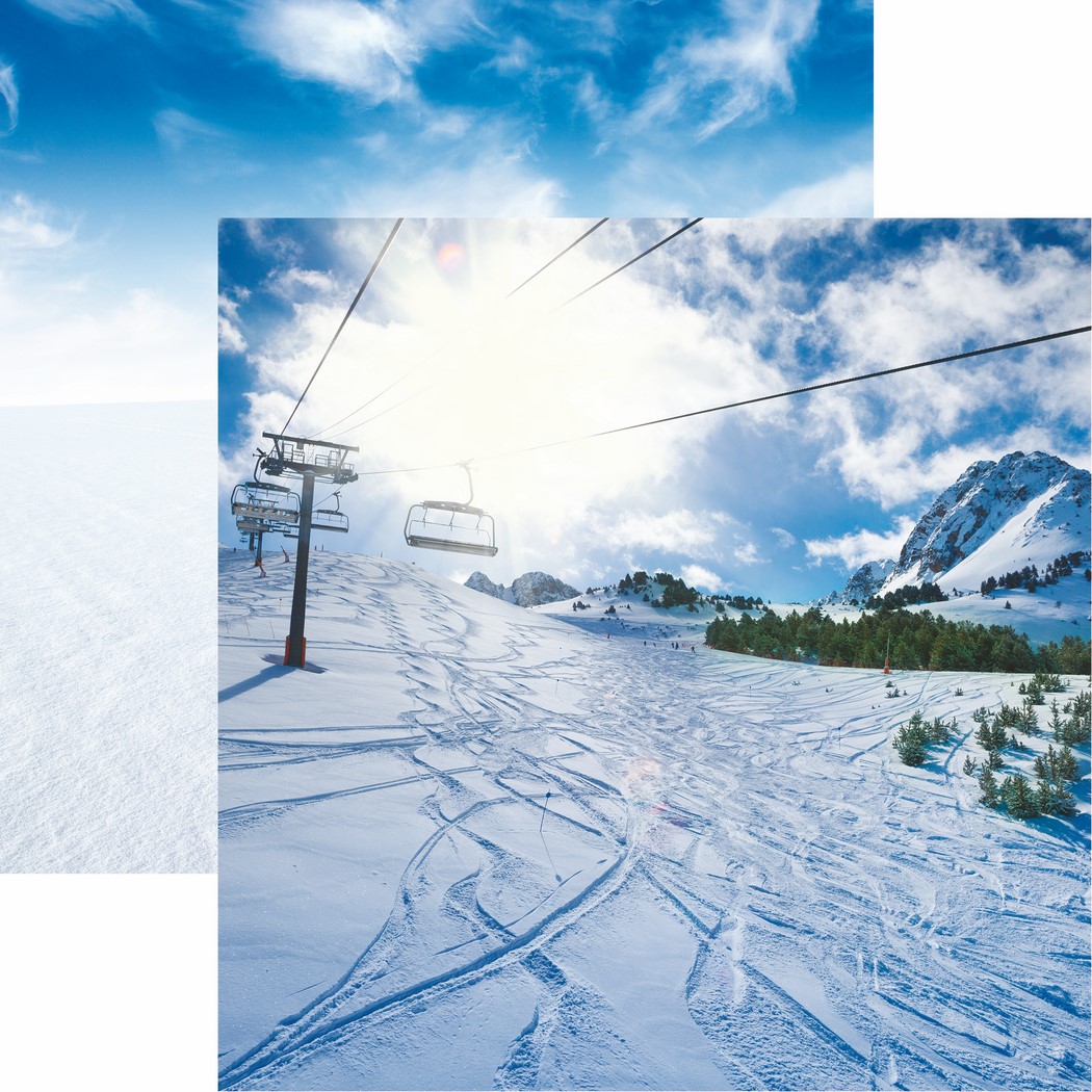 Snow Day: Ski Lift Scrapbook Paper