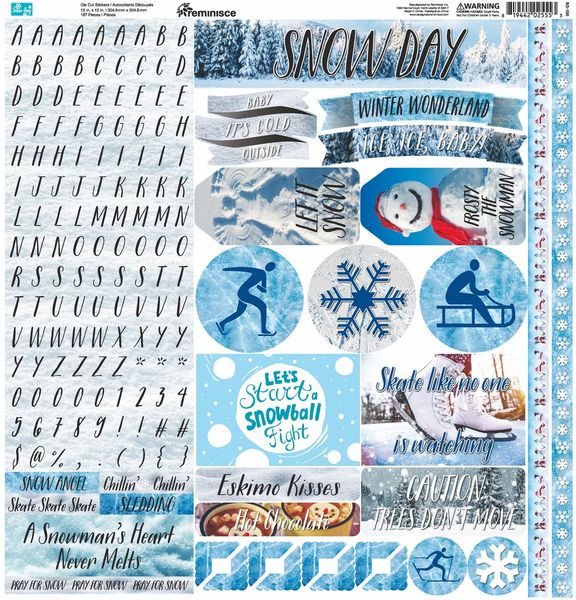 Snow Day 12x12 Variety Alpha Stciker
