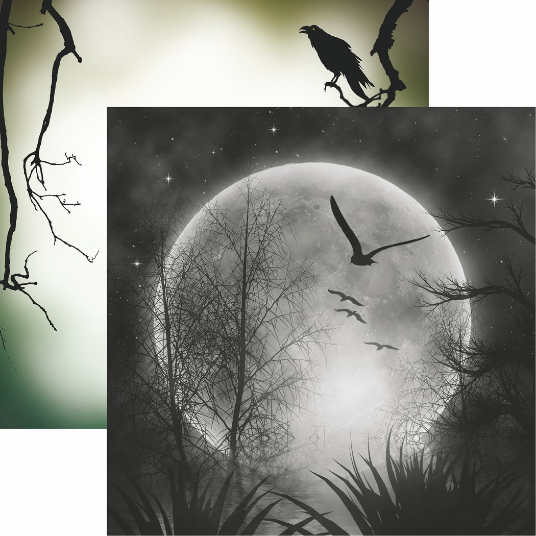 Spooky Night: Full Moon Scrapbook Paper