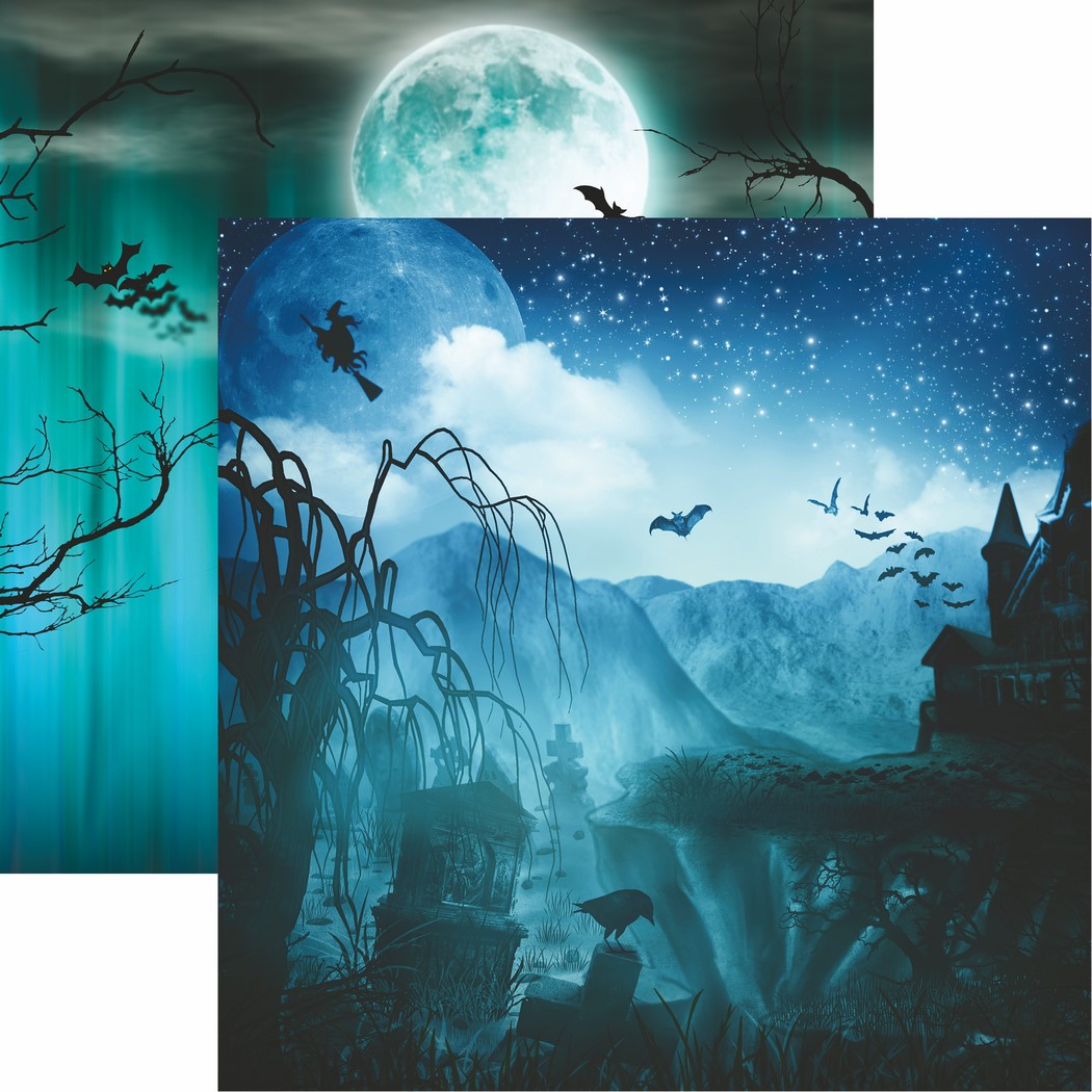 Spooky Night: Vampire Bats Scrapbook Paper